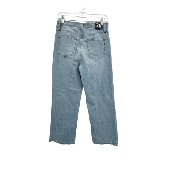 Joe's Jeans High Rise Wide Leg Denim Light Wash Crop Jeans Size 28 NWT - Picture 7 of 12
